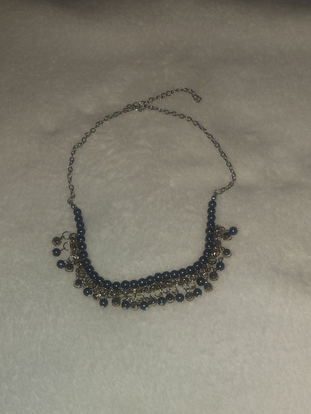 6 for $10 Elegant Navy Beaded Statement Necklace